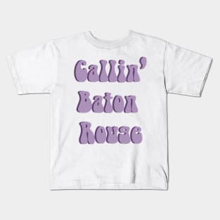 Callin' Baton Rouge Purple Retro Kids T-Shirt